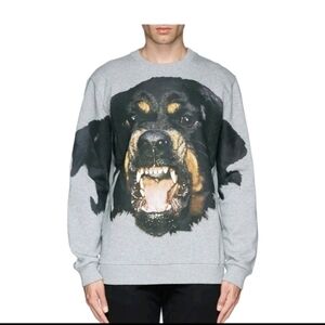 Givenchy Unisex Grey Rottweiler Print Designer Streetwear Luxury Sweatshirt M